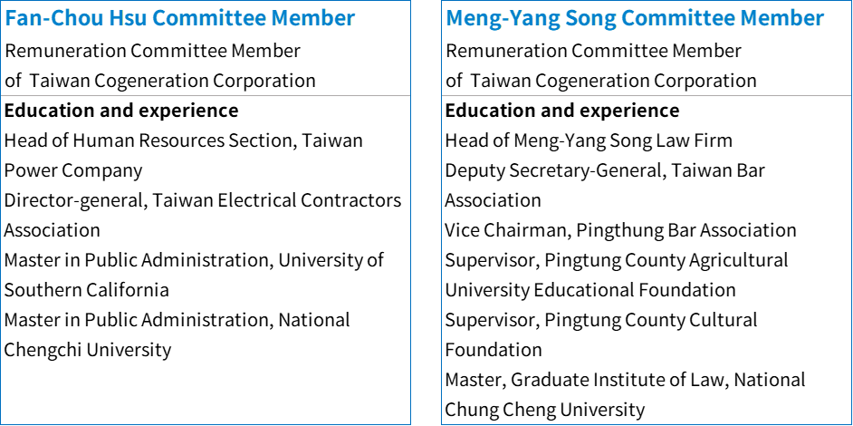 功能性委員簡歷